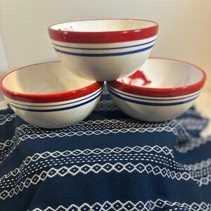 Sonoma Nantucket lobster bowls Red and Blue Striped retired design